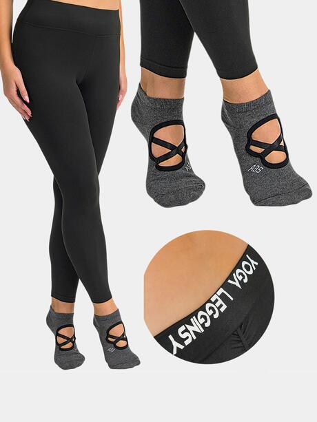 Komplet joga – legginsy 3XL i skarpety ABS szare