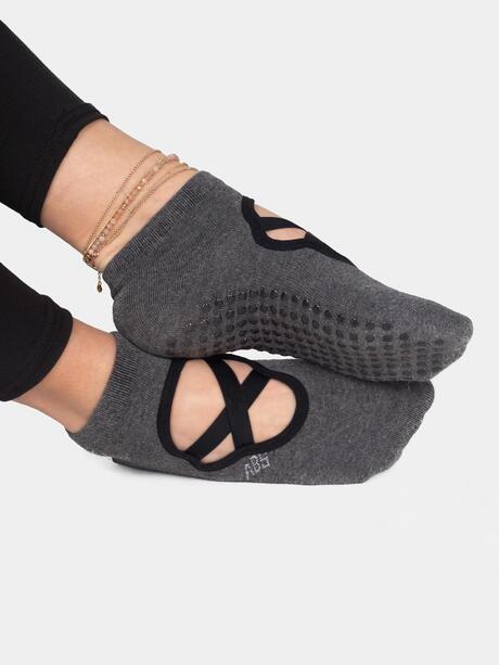 Komplet joga – legginsy M i skarpety ABS szare