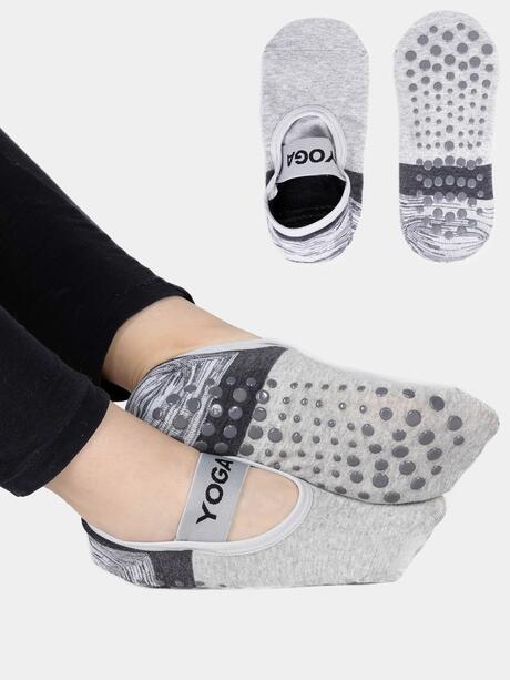 Zestaw do jogi- legginsy XL i skarpety ABS szare