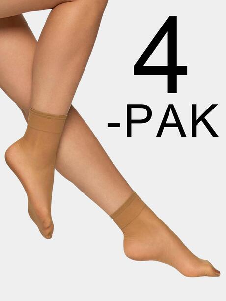 Skarpetki 15 DEN Jasny brąz 4-pak