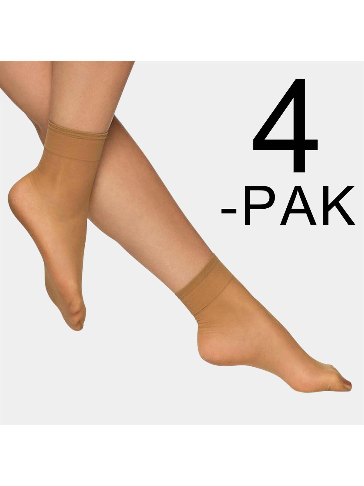 Skarpetki 15 DEN Jasny brąz 4-pak