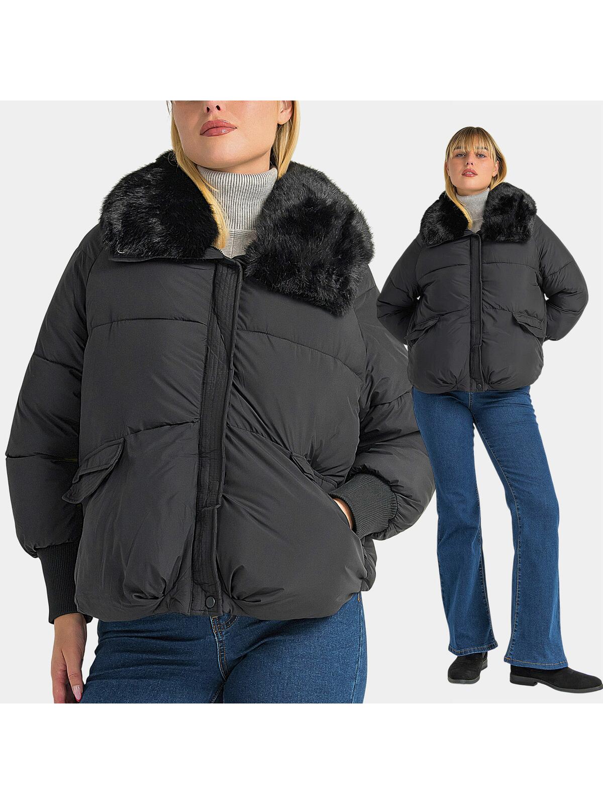 Kurtka z ozdobnym futerkiem