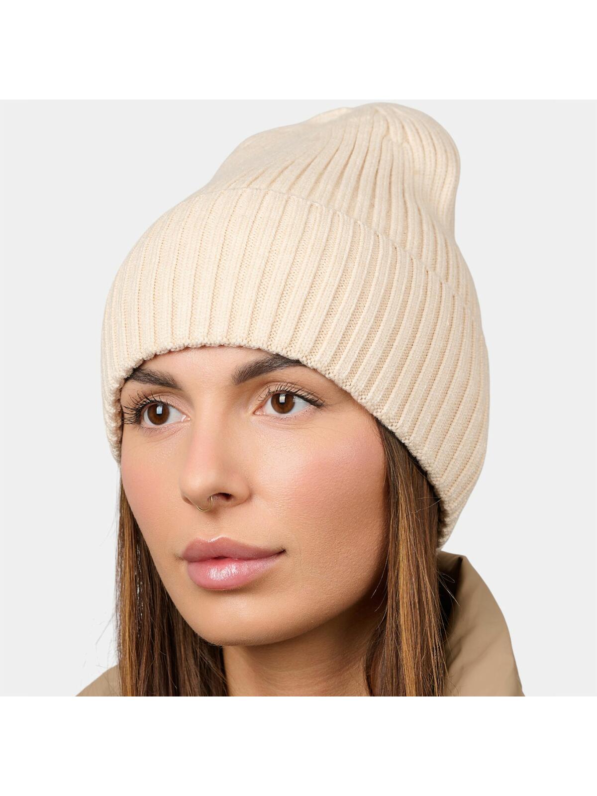 Prążkowana czapka beanie