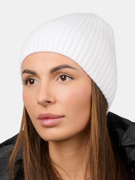 Prążkowana czapka z domieszką wiskozy