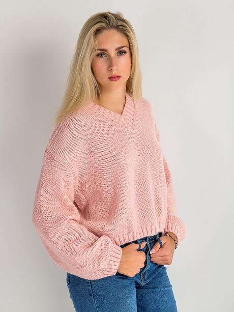 Sweter z dekoltem w serek