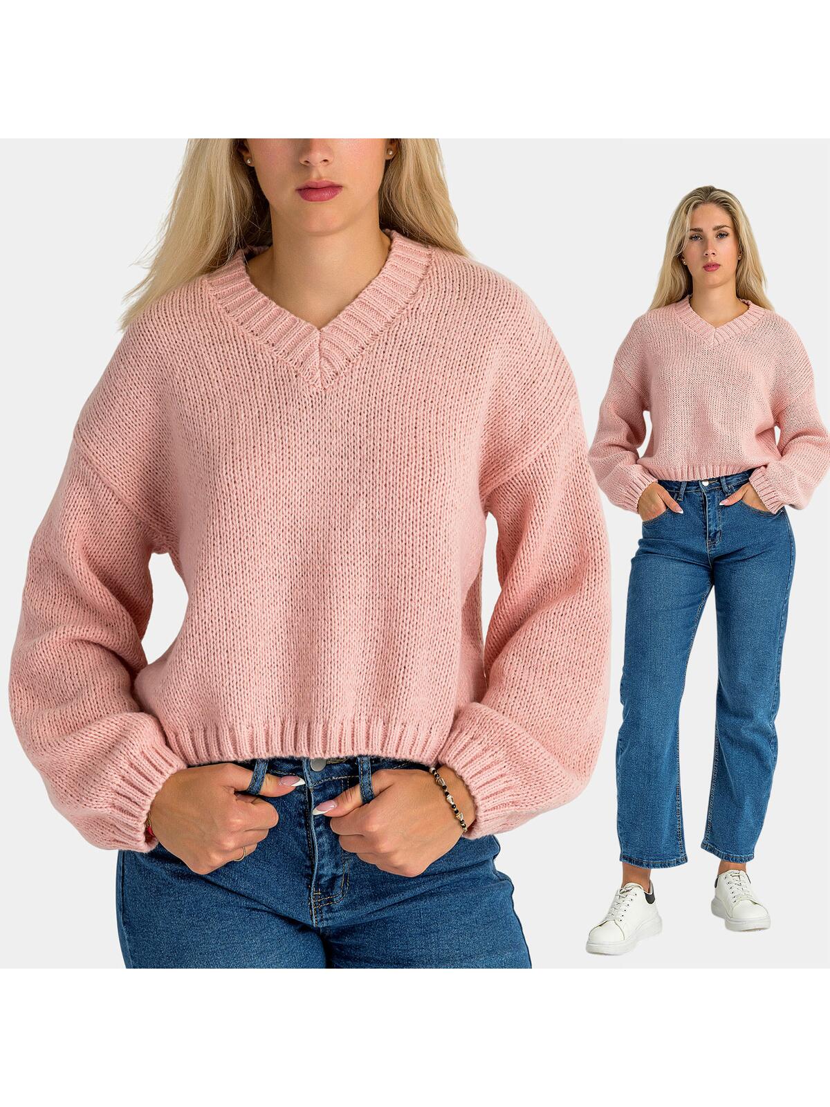 Sweter z dekoltem w serek