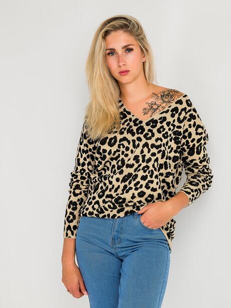 Sweter z domieszką wiskozy w cętki