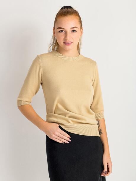 Gładki sweter z domieszką wiskozy