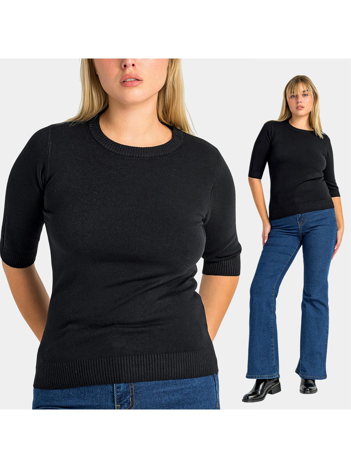 Gładki sweter z wiskozą