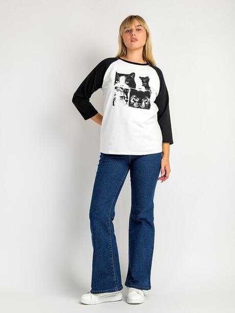 Bluzka z kocim motywem