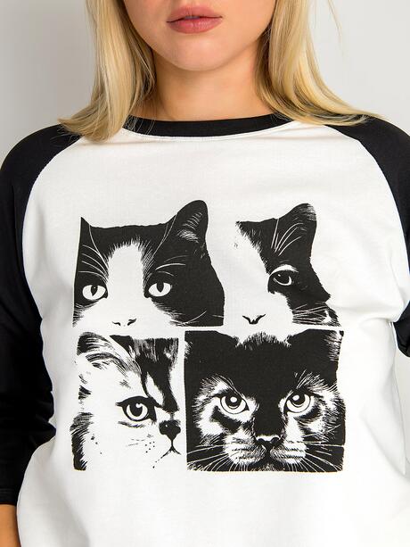 Bluzka z kocim motywem