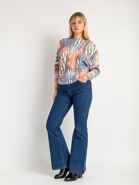 Wzorzysty sweter z wiskozą