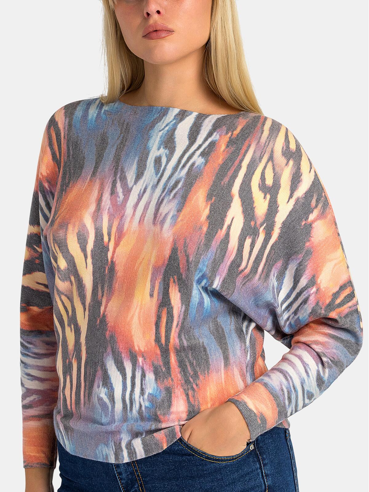 Wzorzysty sweter z wiskozą