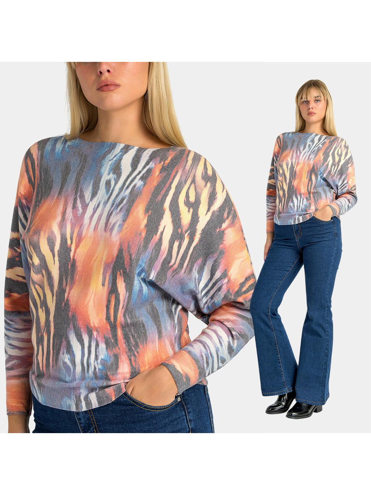 Wzorzysty sweter z wiskozą