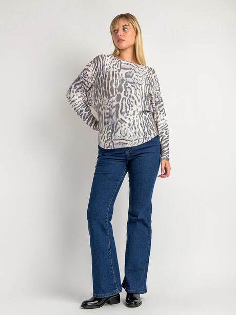 Wzorzysty sweter z domieszką wiskozy