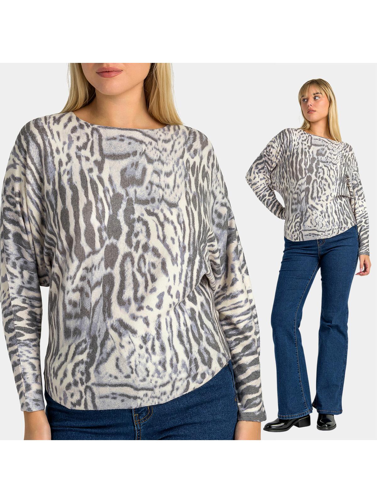 Wzorzysty sweter z domieszką wiskozy