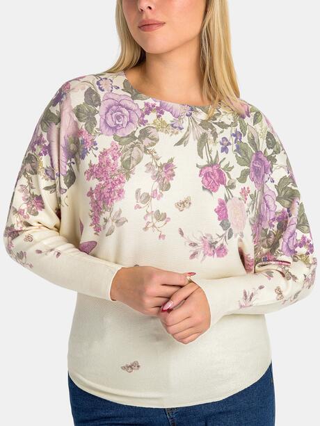 Sweter z kwiatowym wzorem