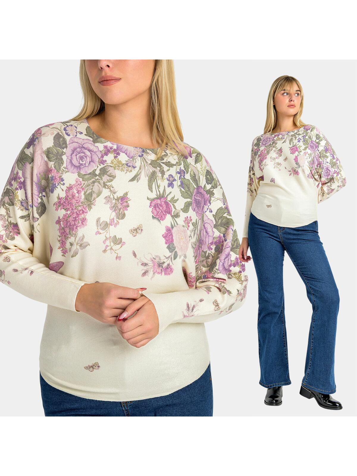 Sweter z kwiatowym wzorem