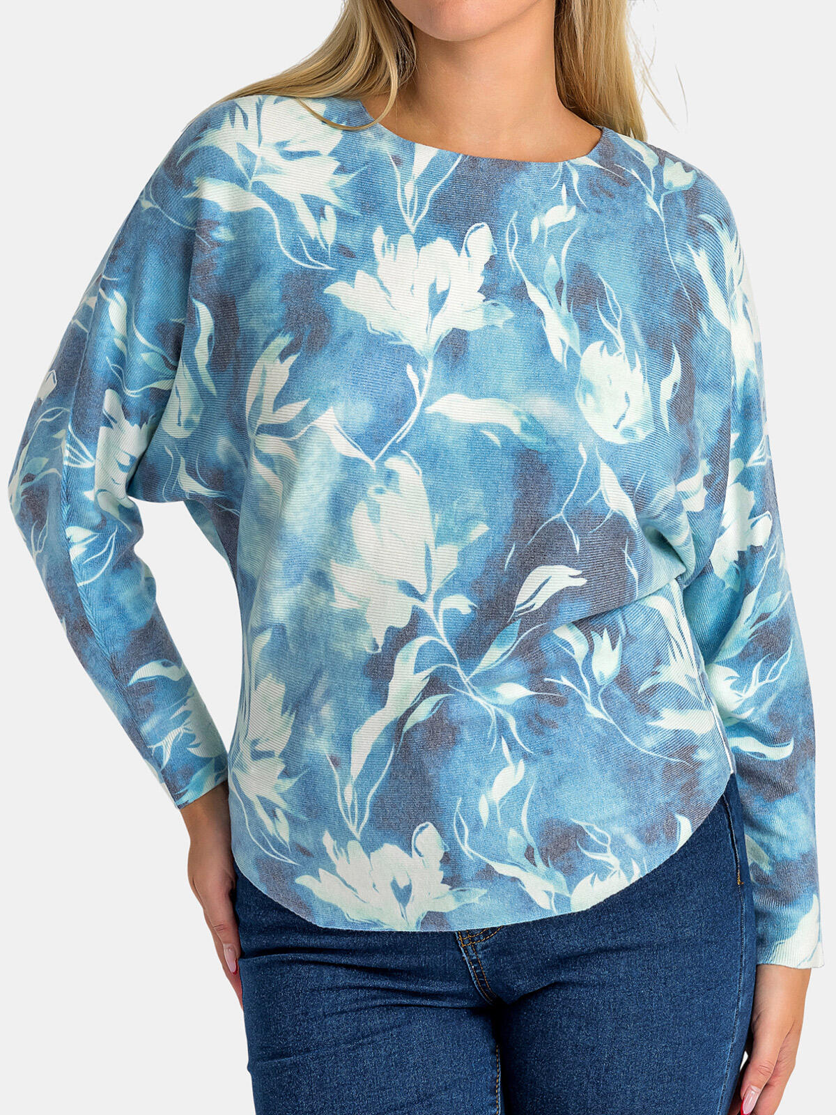 Sweter z kwiatowym wzorem