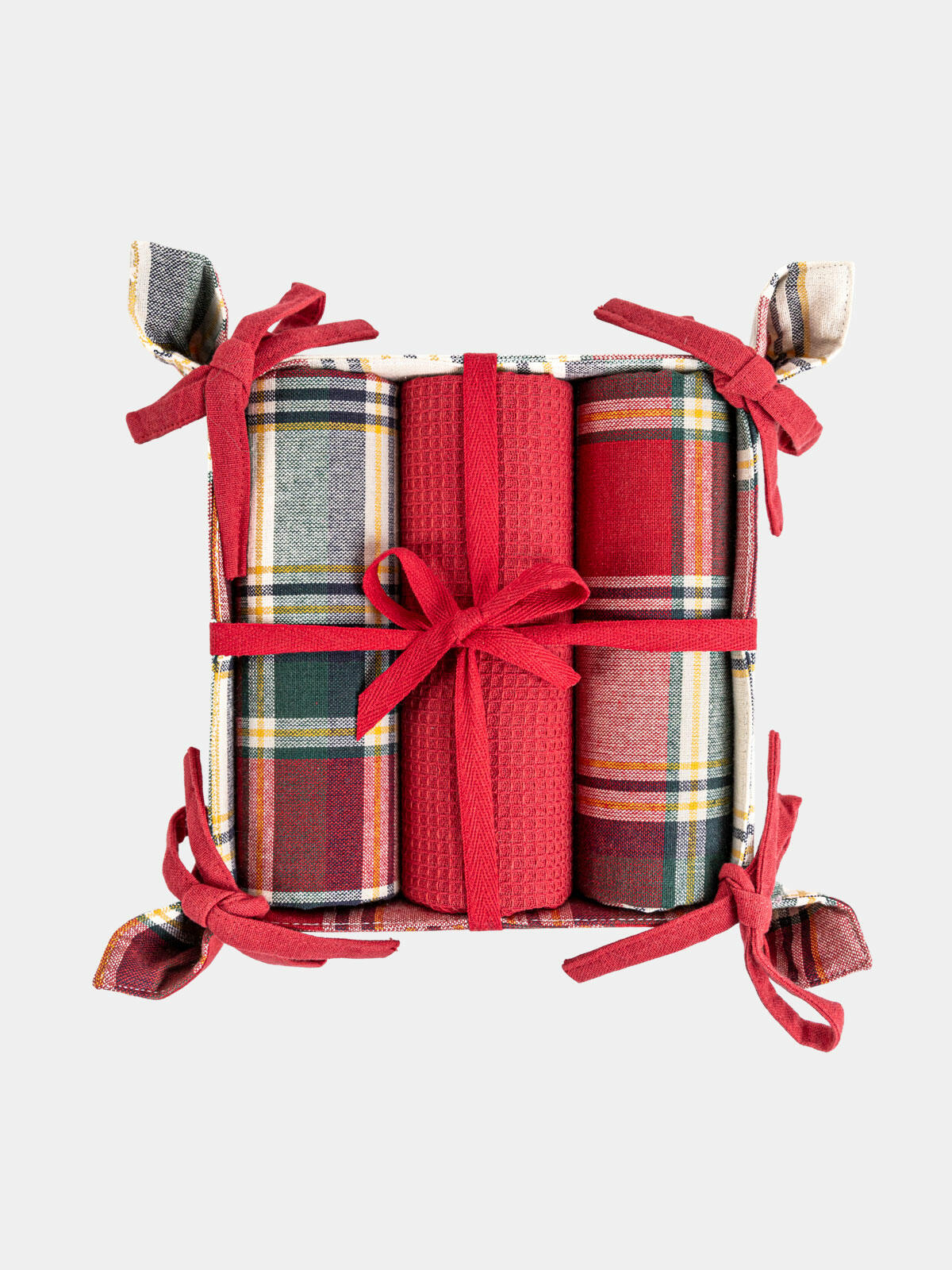 Komplet 3 ścierek w koszyku