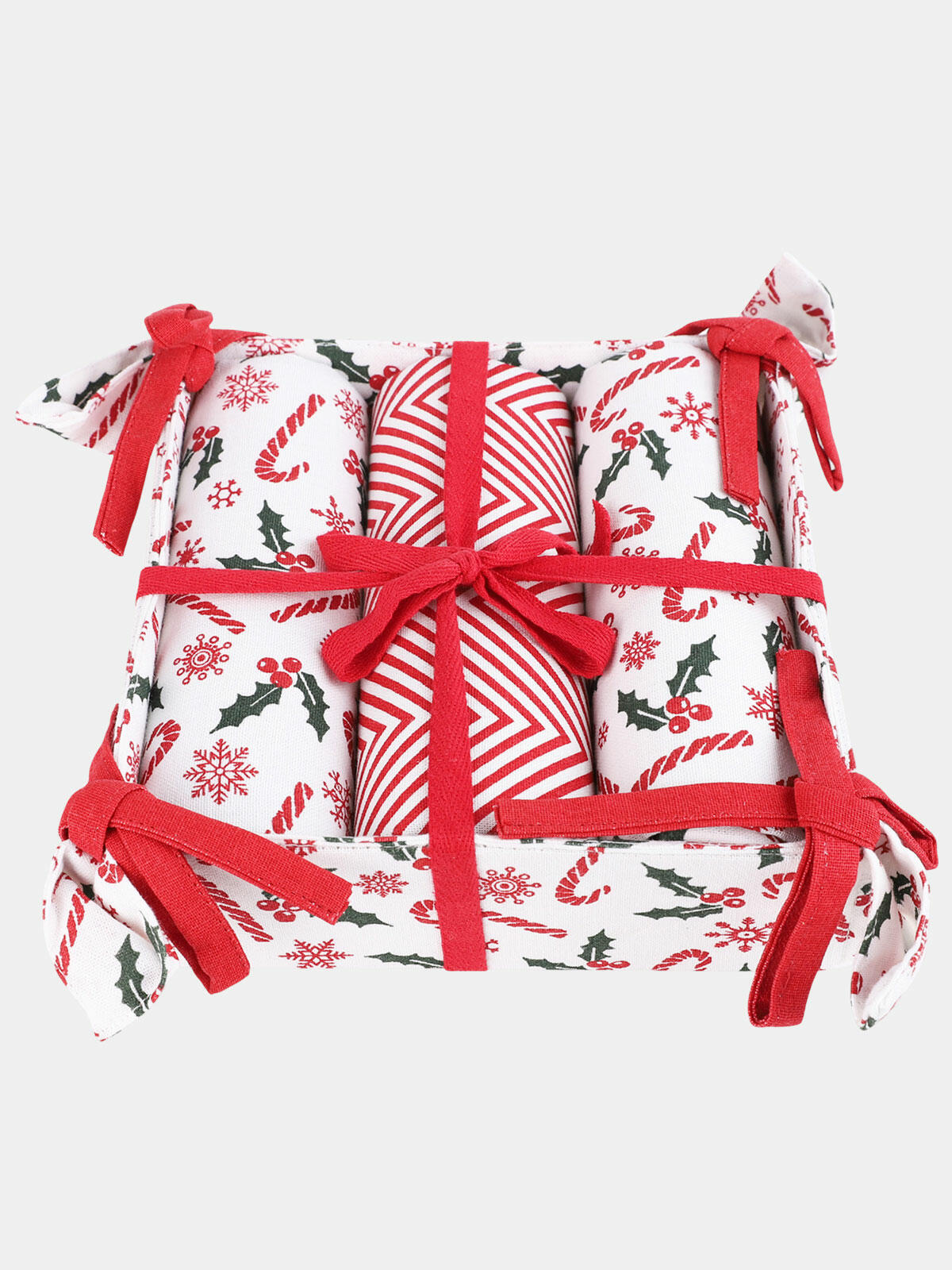 Komplet 3 ściereczek świątecznych w koszyku