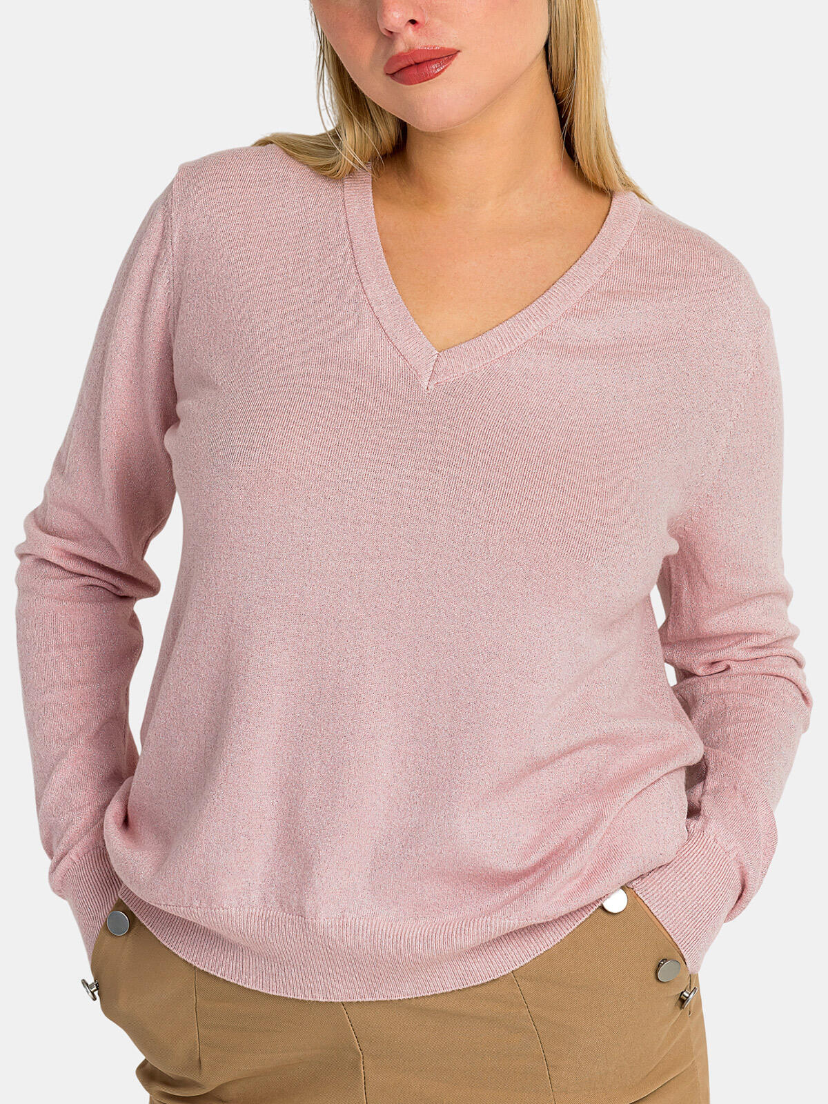 Sweter z dekoltem w serek