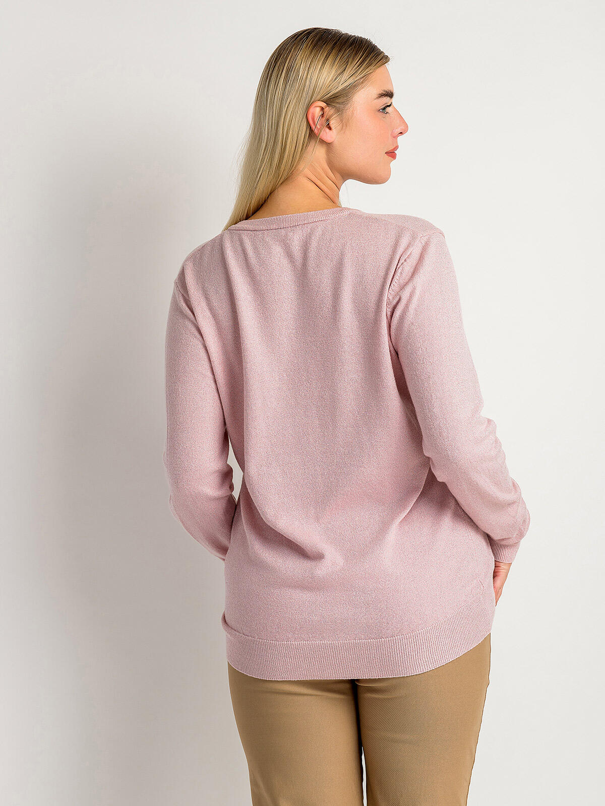 Sweter z dekoltem w serek