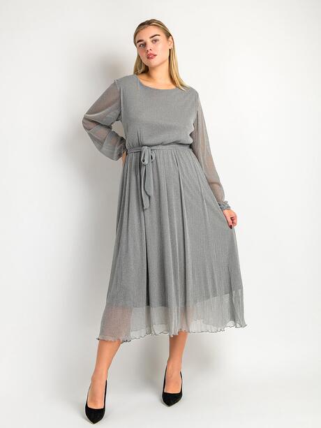 Sukienka midi z błyszczącą nitką