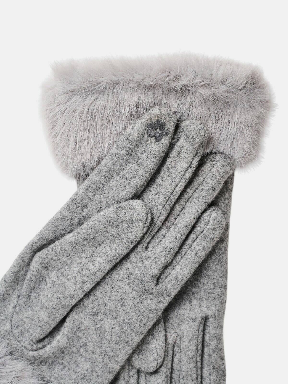 Rękawiczki z ozdobnym futerkiem