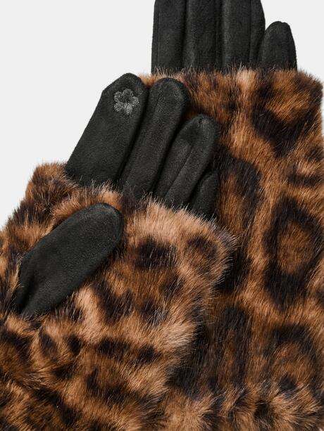 Rękawiczki z nakładką w panterkę