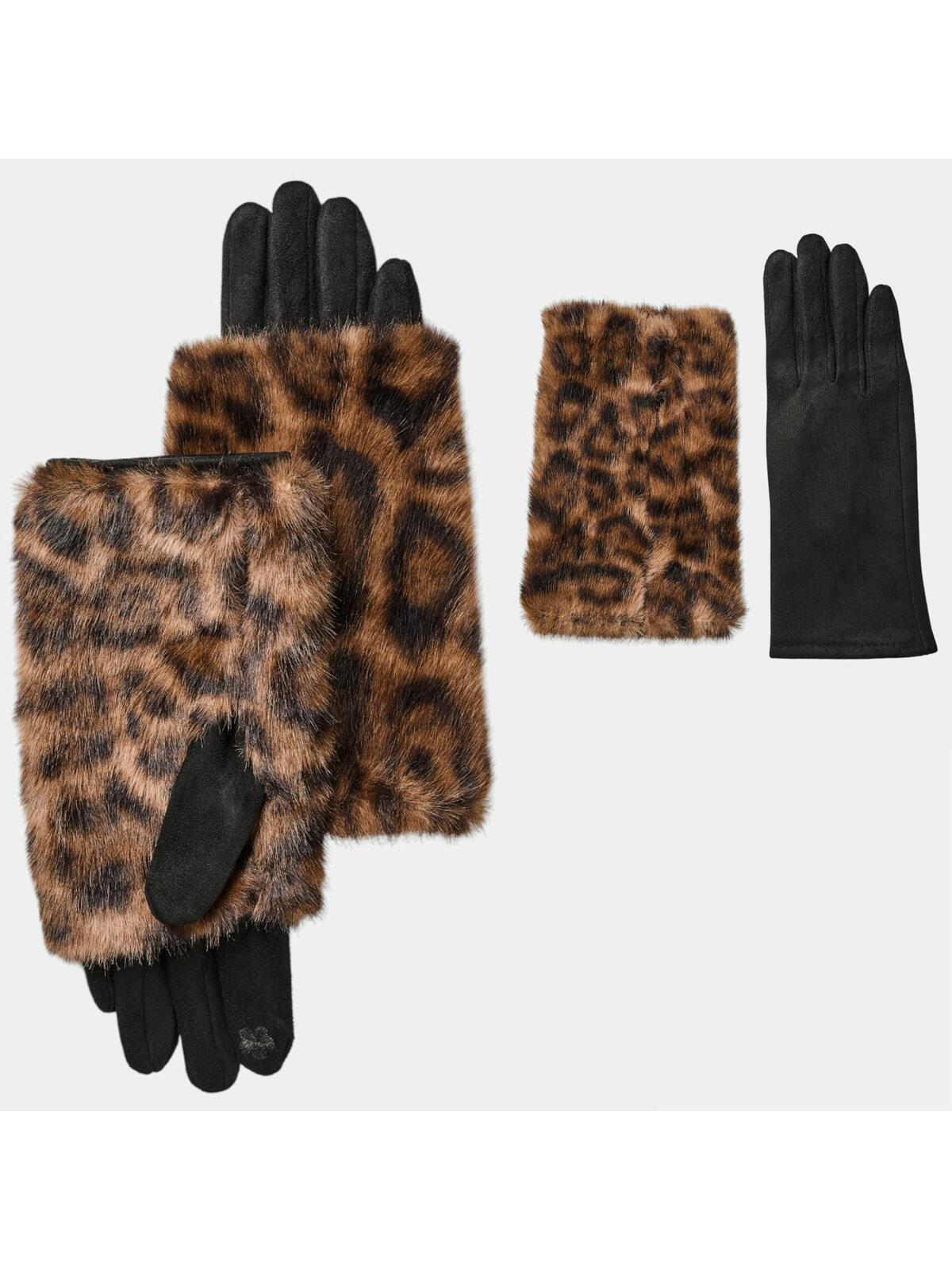 Rękawiczki z nakładką w panterkę