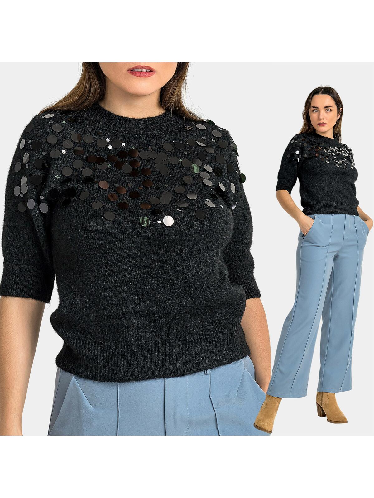 Sweter z ozdobnym akcentem