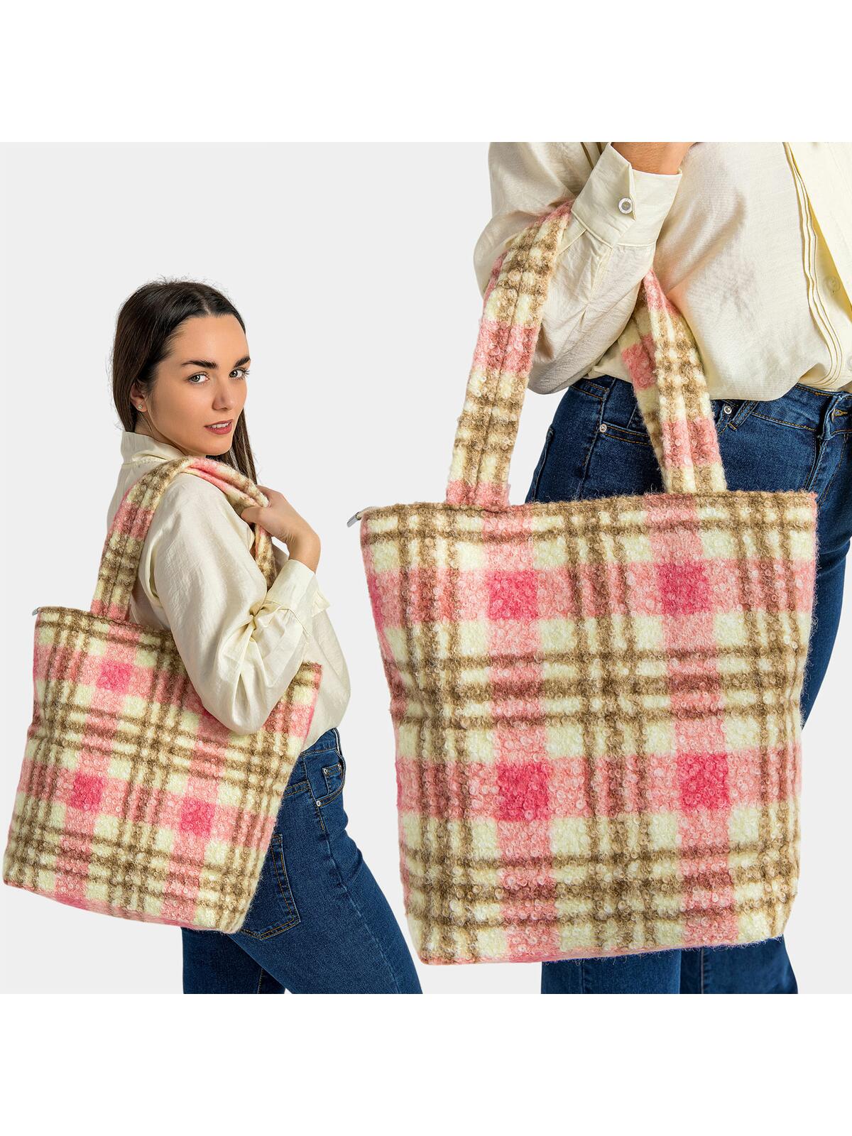 Torebka na ramię w kratę