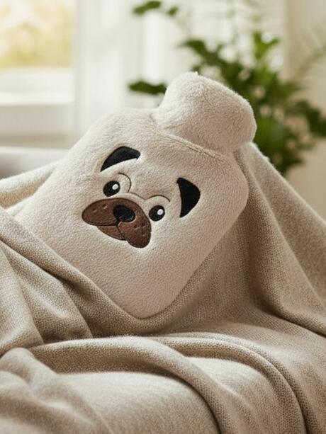 Termofor w pokrowcu z motywem pieska