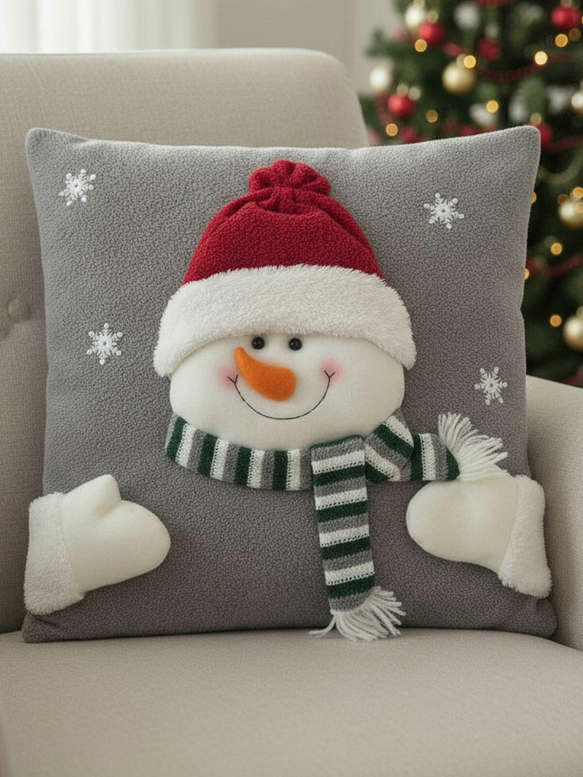 Poszewka na poduszkę z bałwanem