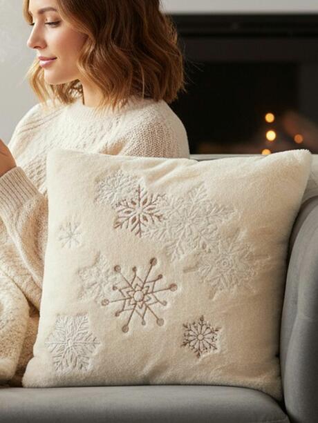 Poszewka na poduszkę ze śnieżynkami
