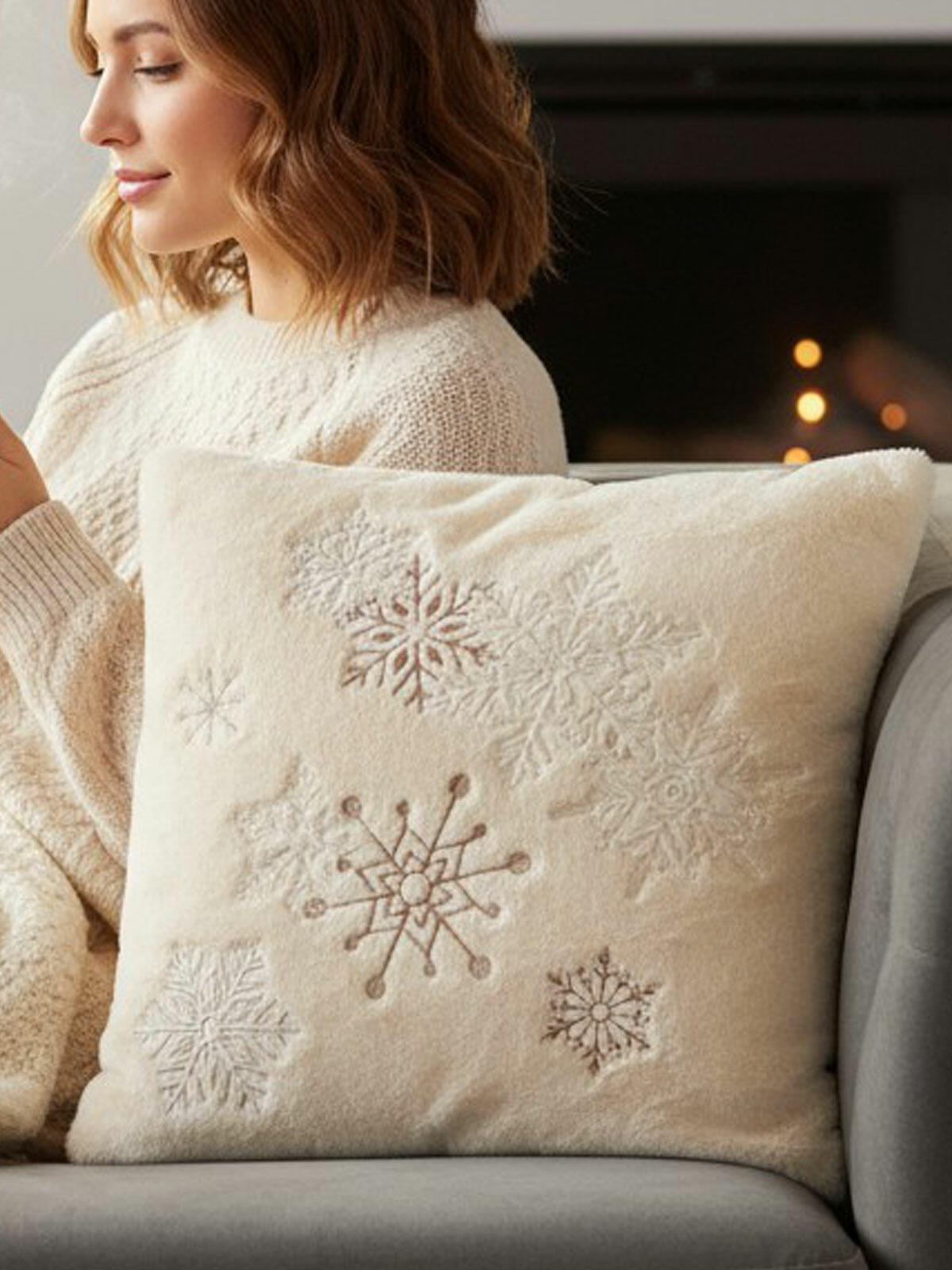 Poszewka na poduszkę ze śnieżynkami