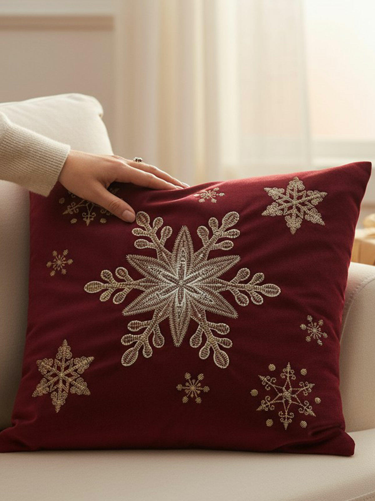 Poszewka na poduszkę w śnieżynki