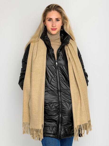 Gładki szalik z frędzlami