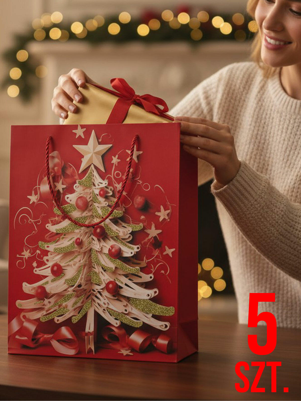 Świąteczna torba prezentowa 5-pak w4