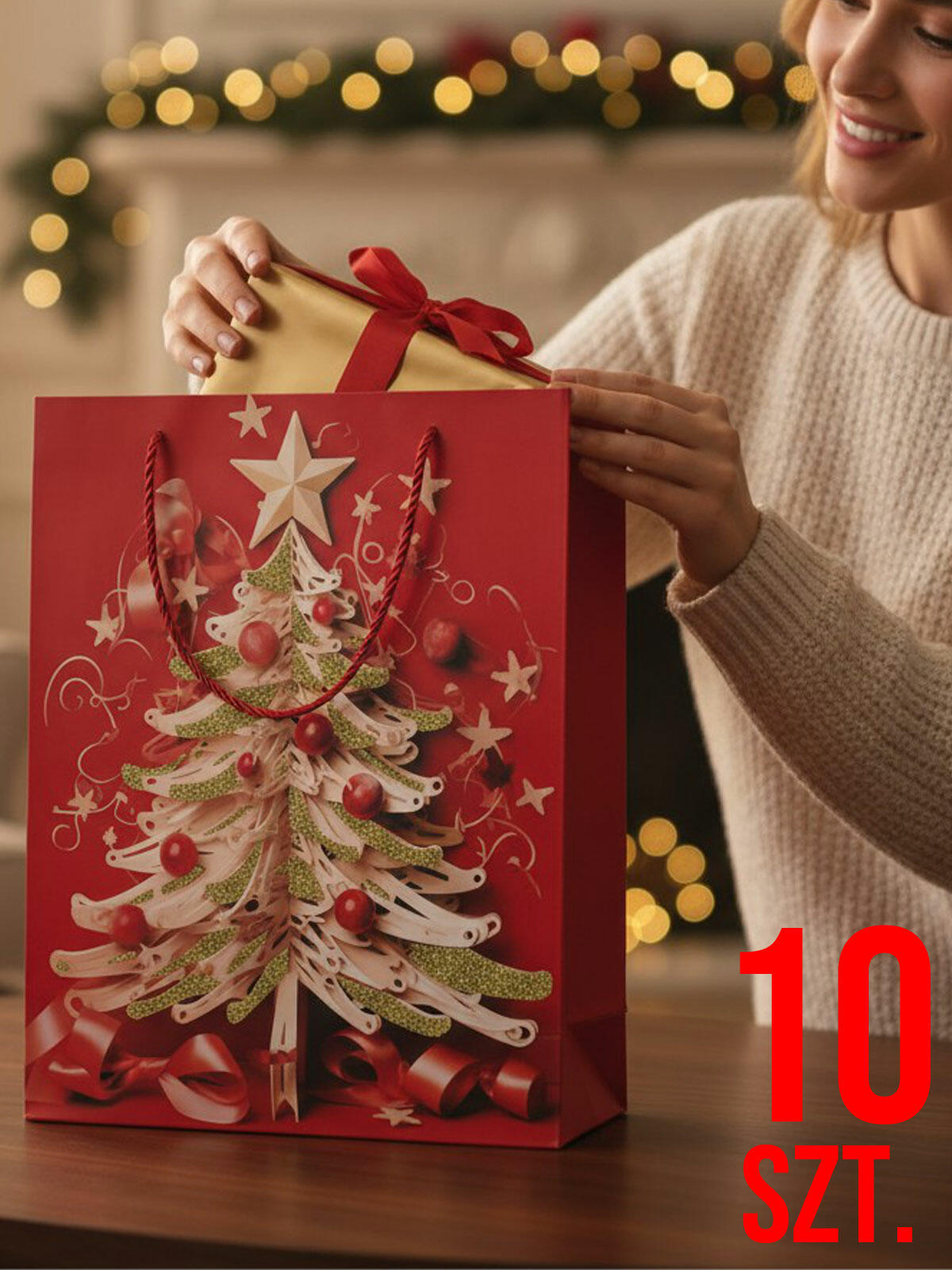 Świąteczna torba prezentowa 10-pak w4