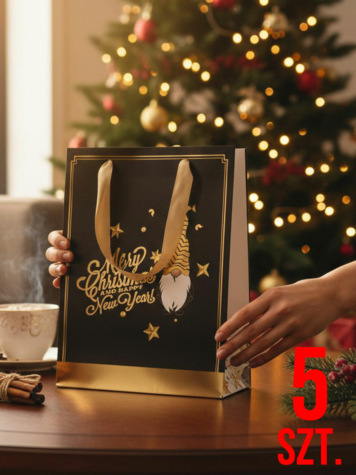 Torby prezentowe świąteczne 5-pak w1