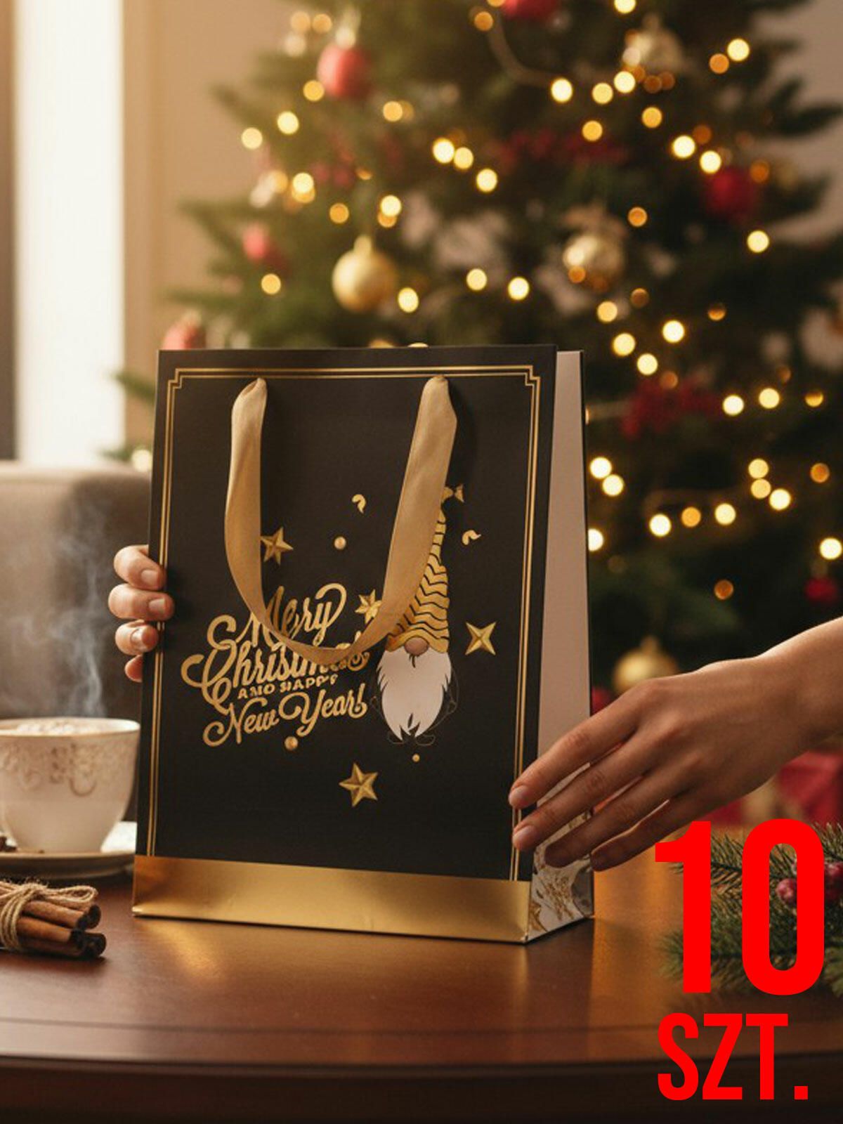 Torby prezentowe świąteczne 10-pak w1