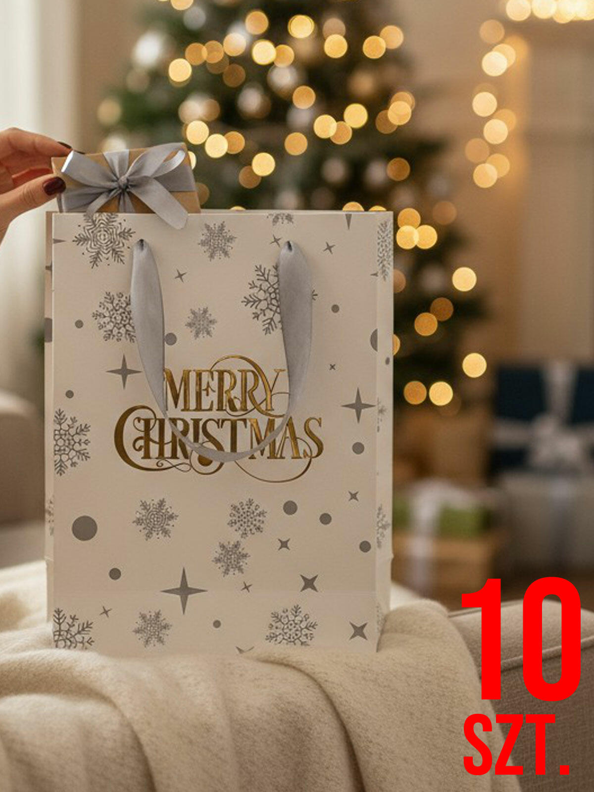 Torby prezentowe świąteczne 10-pak w2