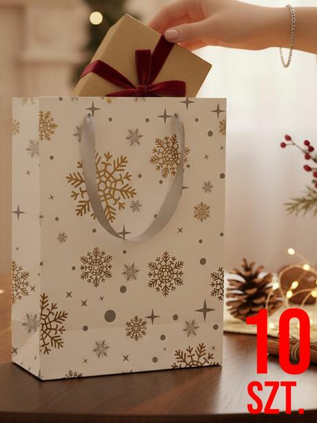Torby prezentowe świąteczne 10-pak w4