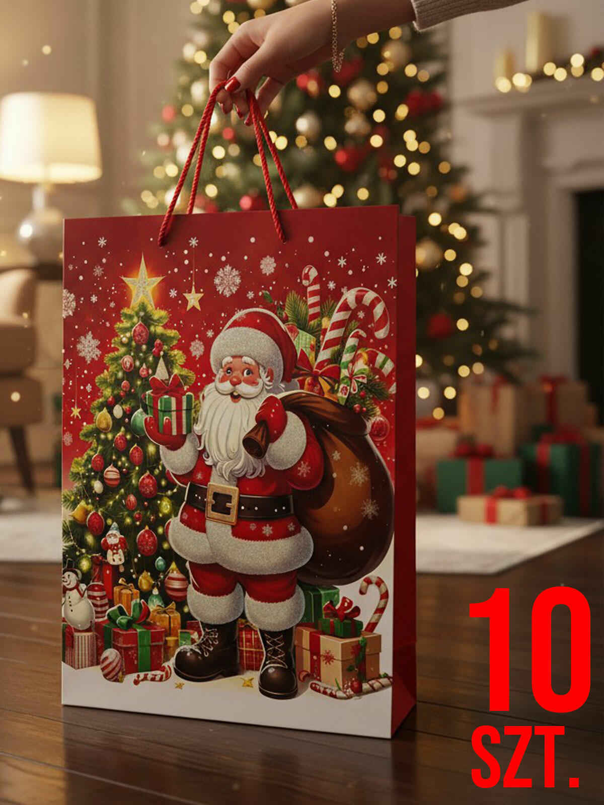 Świąteczna torba prezentowa 10-pak w2