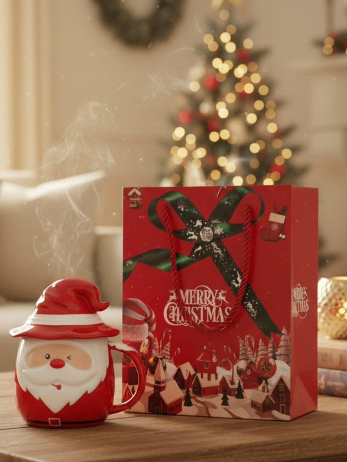 Kubek świąteczny z pokrywką