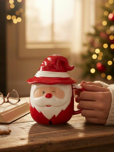 Kubek świąteczny z pokrywką