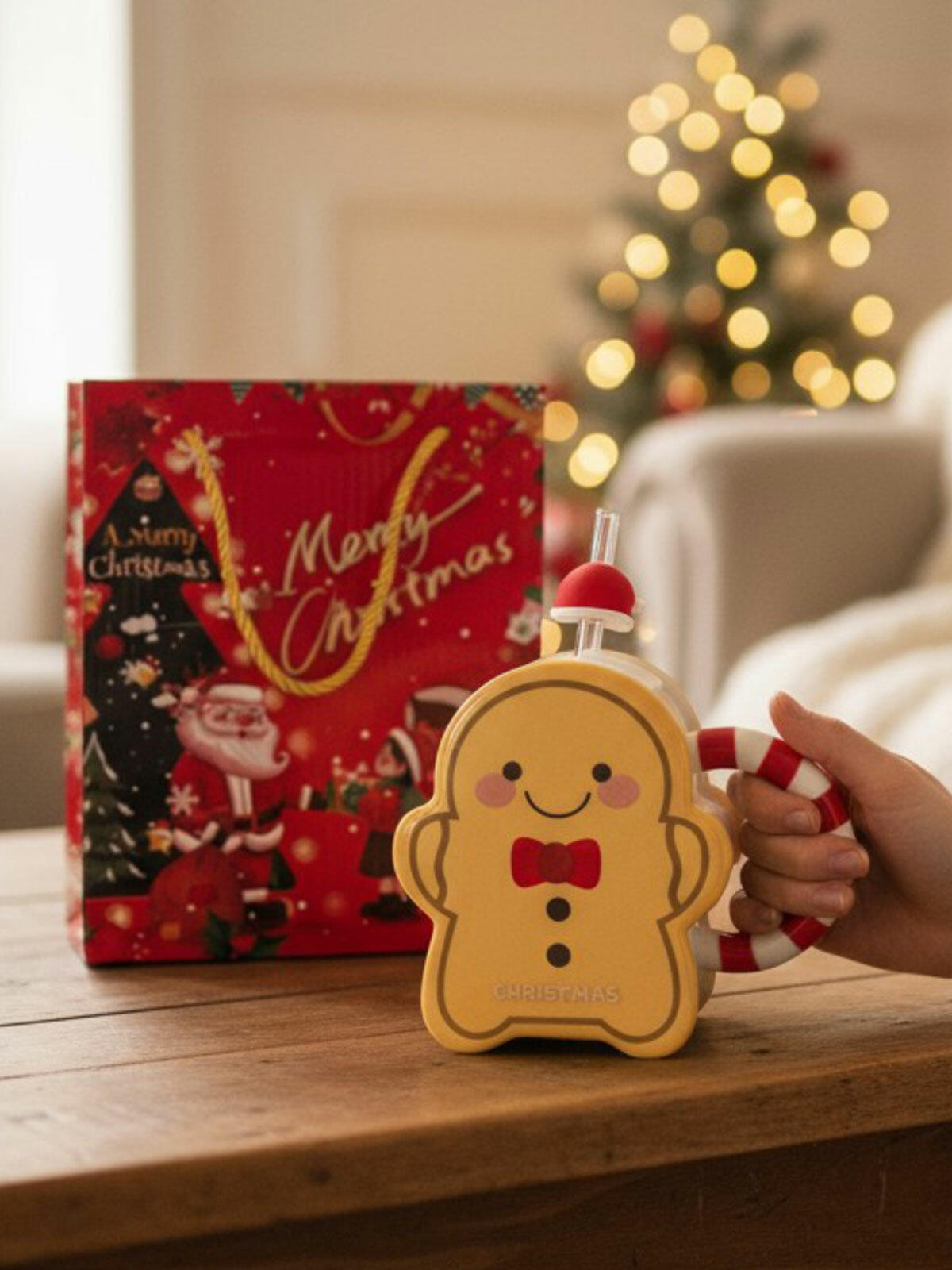 Kubek świąteczny ze słomką