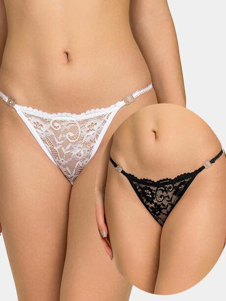 Koronkowe stringi 2-pak S